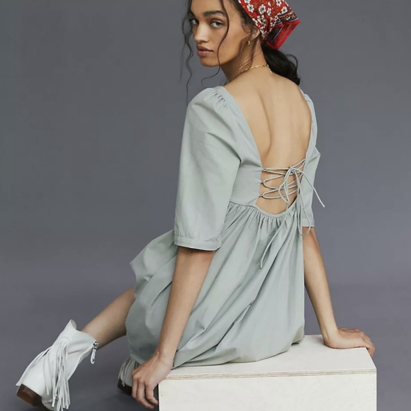 Anthropologie Forever That Girl Ruched Babydoll Mini Dress (XL) - Picture 2 of 9